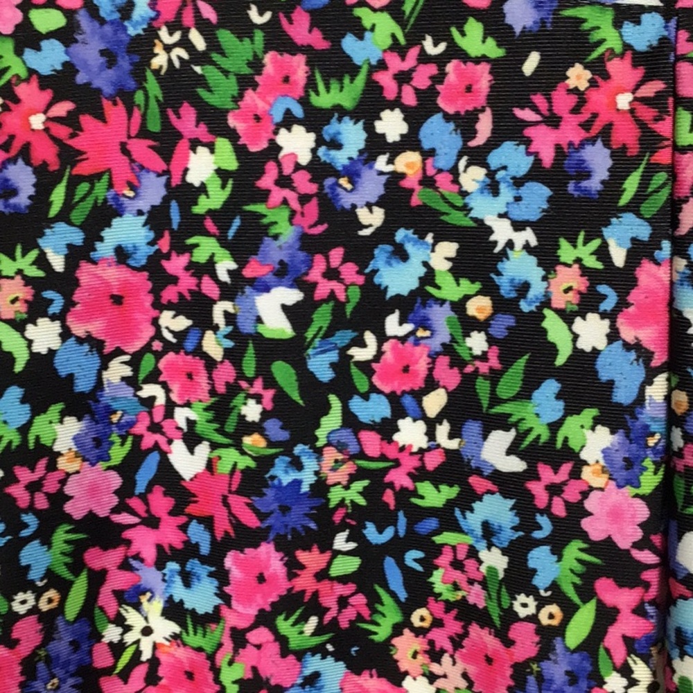 ZARA high waisted ditzy floral stirrup leggings size medium pink blue green
